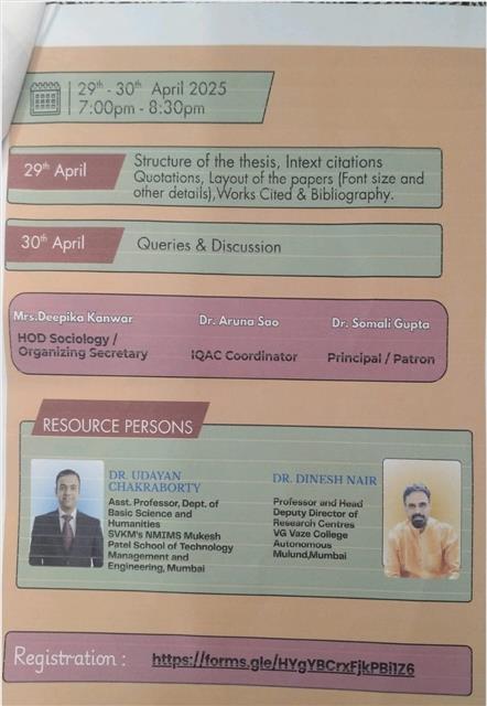 National Workshop On Research Methodology-Shahid Durwasa Nishad Government College Arjunda District Balod, C.G.